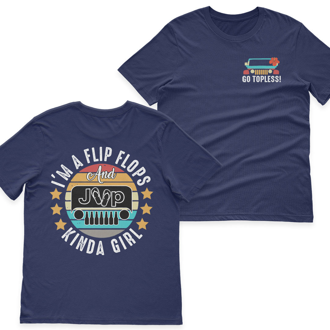 I’m A Flip Flops and Jeep and Beer Kinda Girl Vintage T-Shirt Hoodie Supler Store