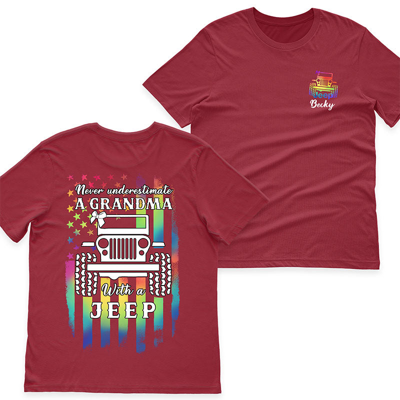 Personalized Never Underestimate A Grandma with a Jeep T-Shirt Hoodie Supler Store