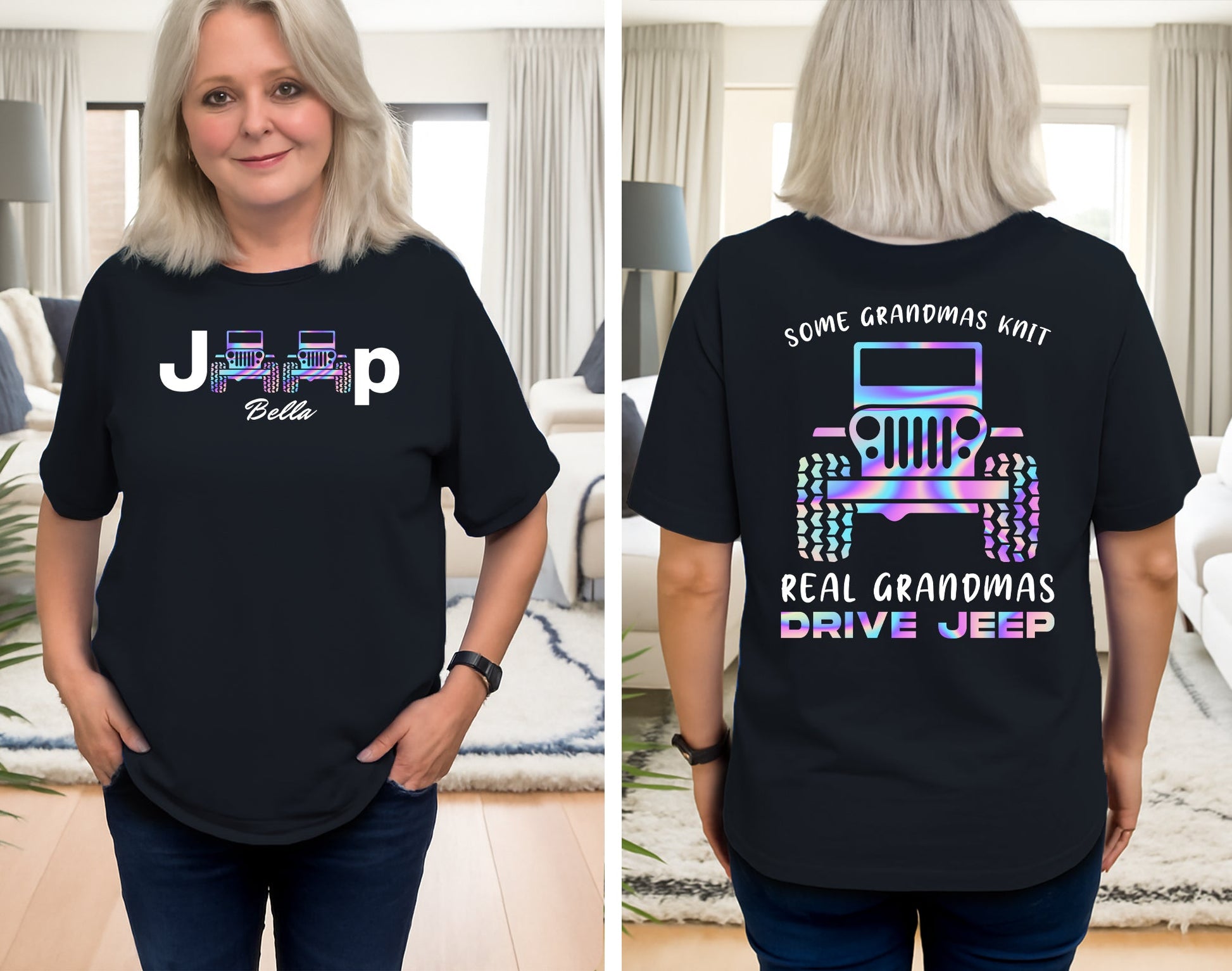 Personalized Real Grandmas Drive Jeep T-Shirt Hoodie Supler Store