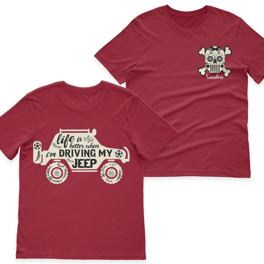 Personalized Life Is Better When I'm Driving My Jeep Sugar Skull T-Shirt Hoodie