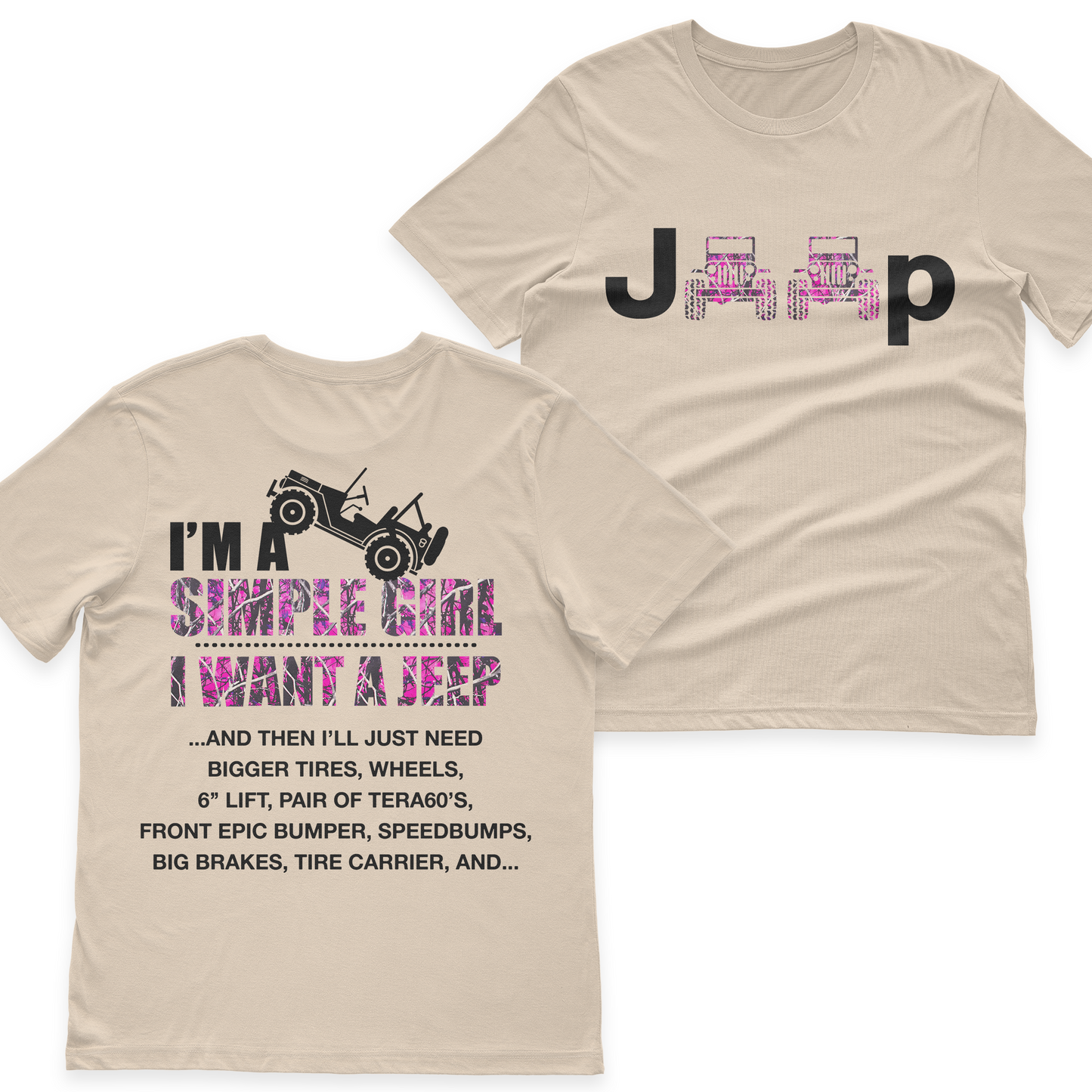 Jeep I'm A Simple Girl Camo T-Shirt Hoodie
