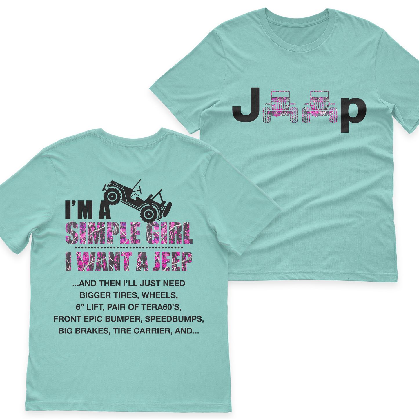 Jeep I'm A Simple Girl Camo T-Shirt Hoodie