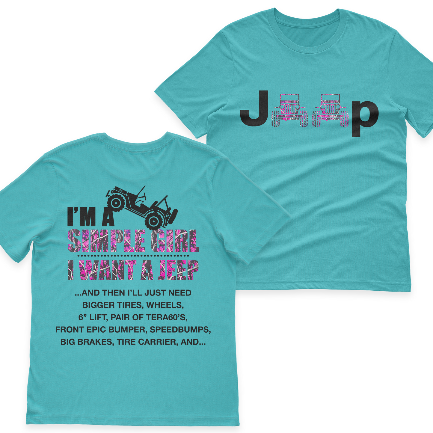 Jeep I'm A Simple Girl Camo T-Shirt Hoodie
