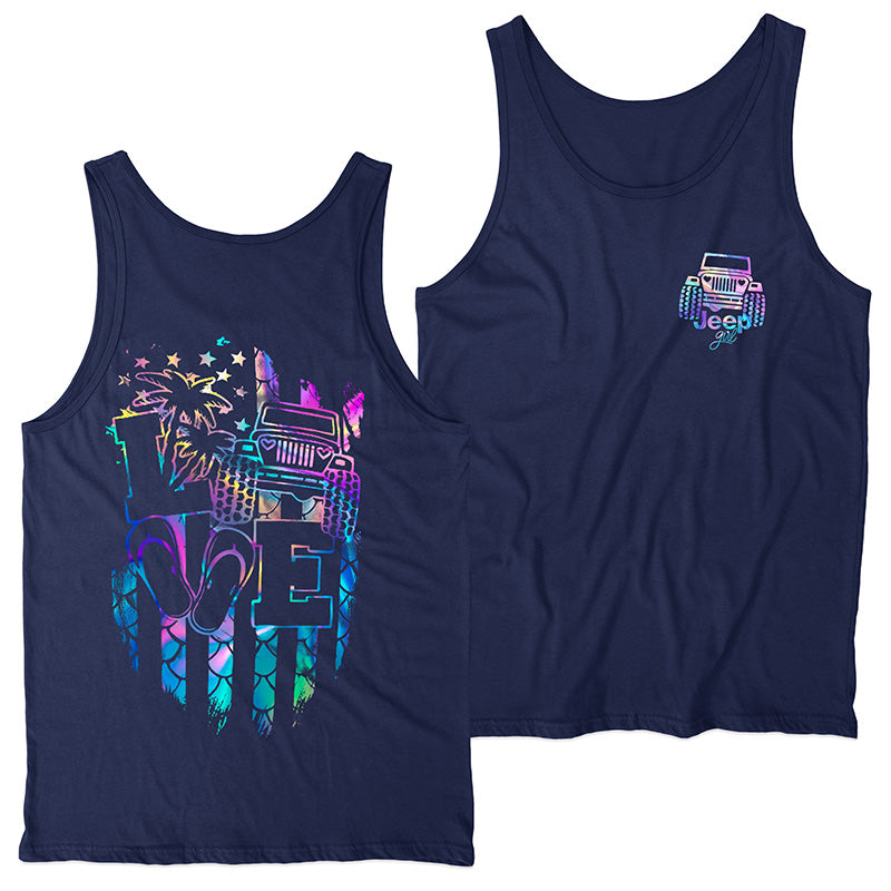 Jeep Girl Loves Beach Holographic T-Shirt Hoodie