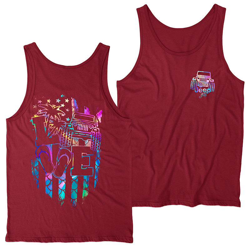 Jeep Girl Loves Beach Holographic T-Shirt Hoodie