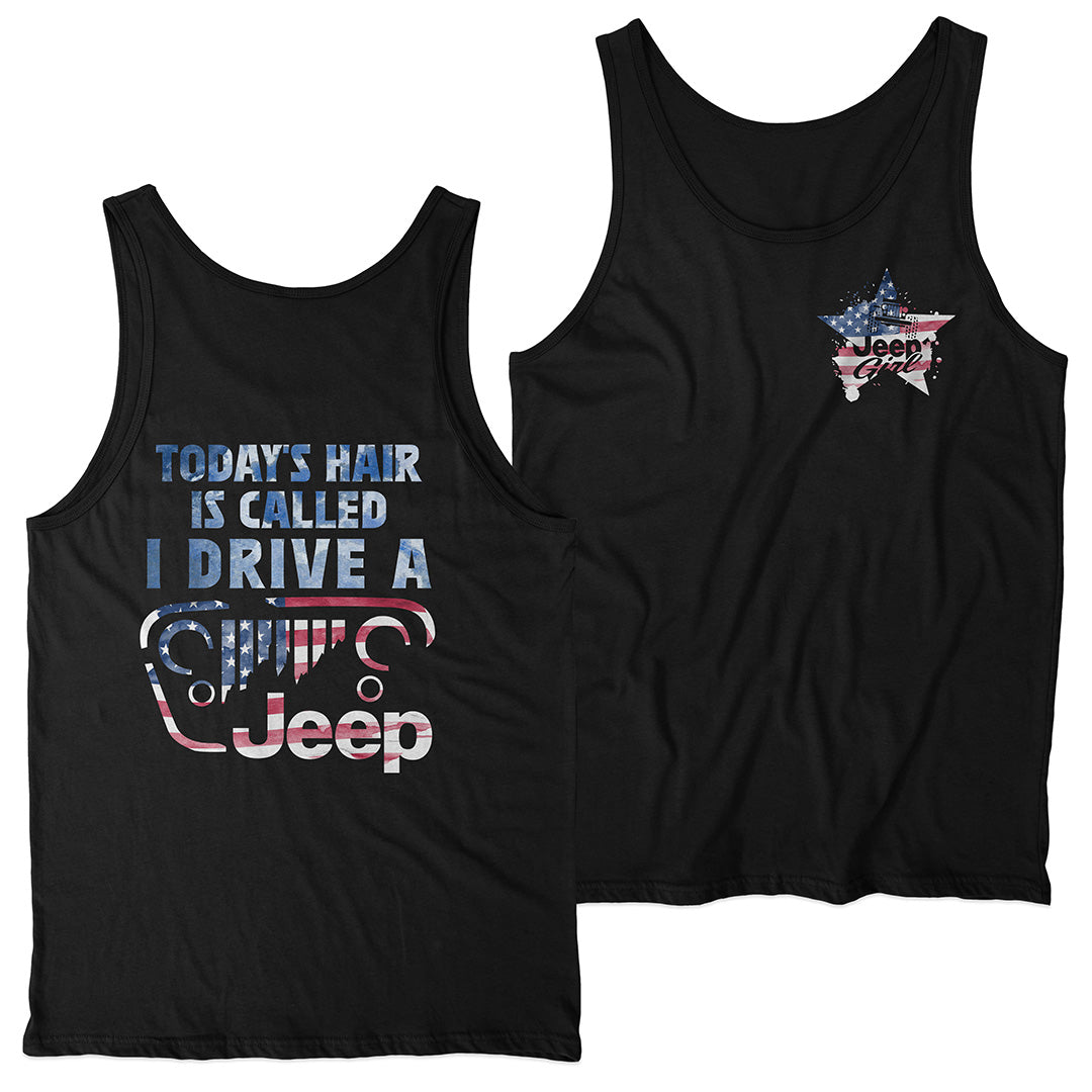 Jeep Girl Hair American Flag US Independennce Day 4th Of July T-Shirt Hoodie Supler Store