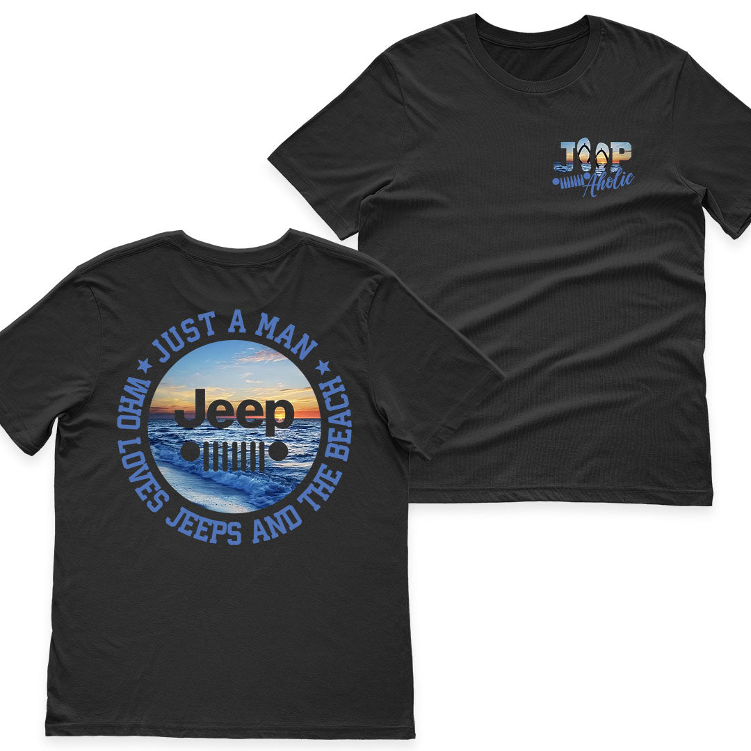 Just a Man Who Loves Jeeps and The Beach T-Shirt Supler Store