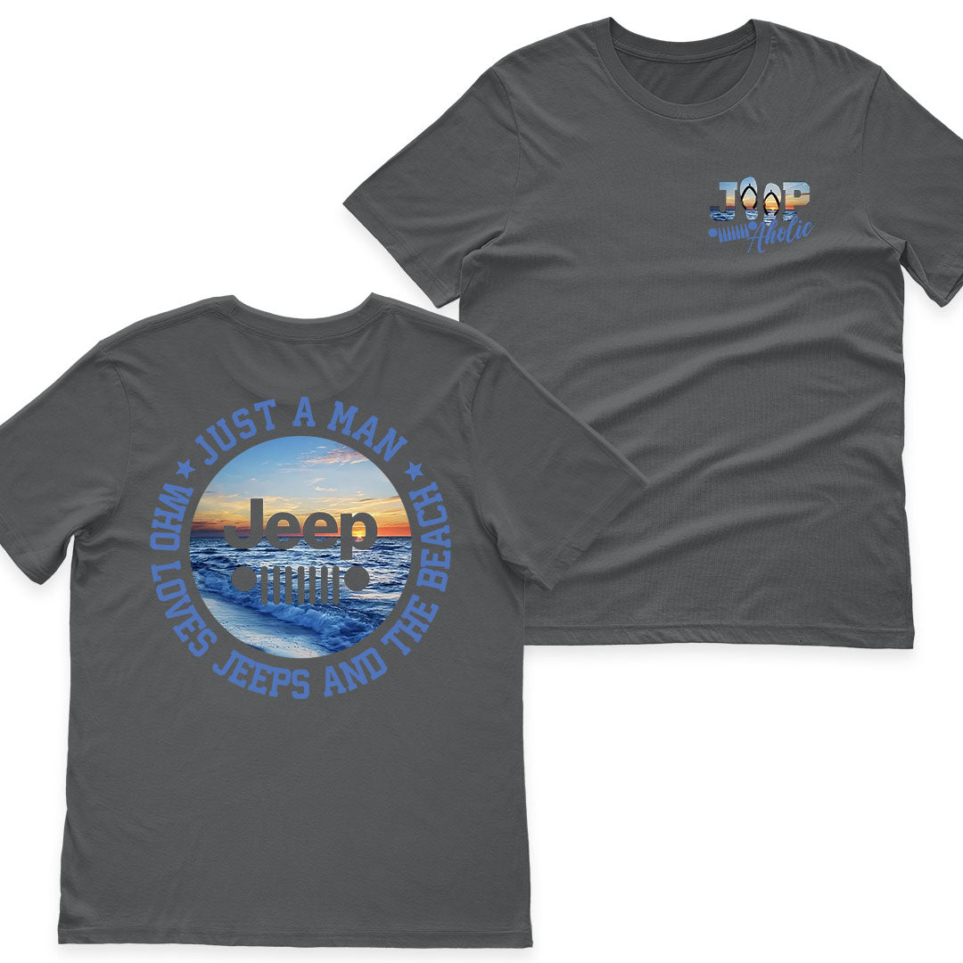 Just a Man Who Loves Jeeps and The Beach T-Shirt Supler Store