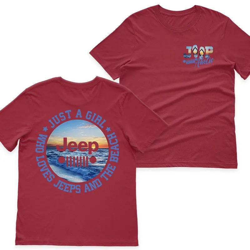 Just a Girl Who Loves Jeeps and The Beach T-Shirt Supler Store