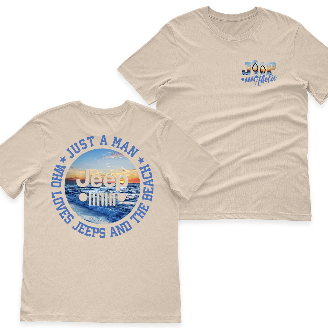 Just a Man Who Loves Jeeps and The Beach T-Shirt Supler Store
