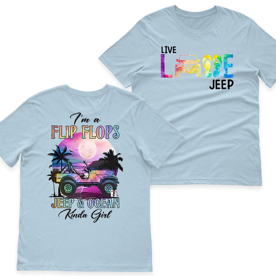 I'm A Flip Flops Jeep & Ocean Kinda Girl T-Shirt Hoodie Supler Store