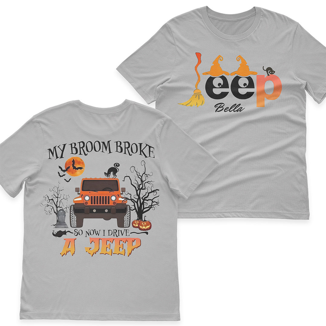 Personalized Halloween My Broom Broke So Now I Drive A Jeep T-Shirt Hoodie Supler Store