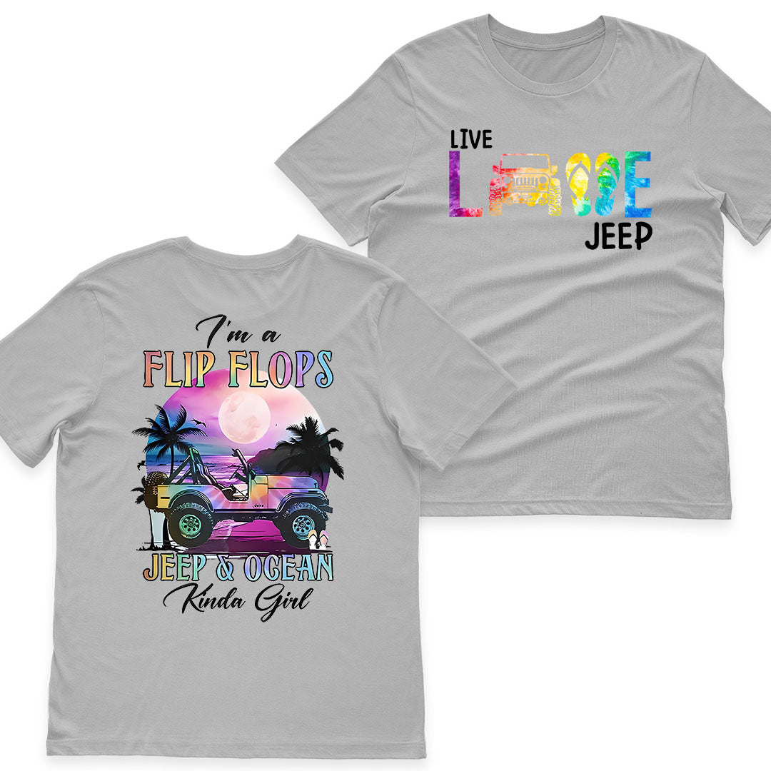 I'm A Flip Flops Jeep & Ocean Kinda Girl T-Shirt Hoodie Supler Store
