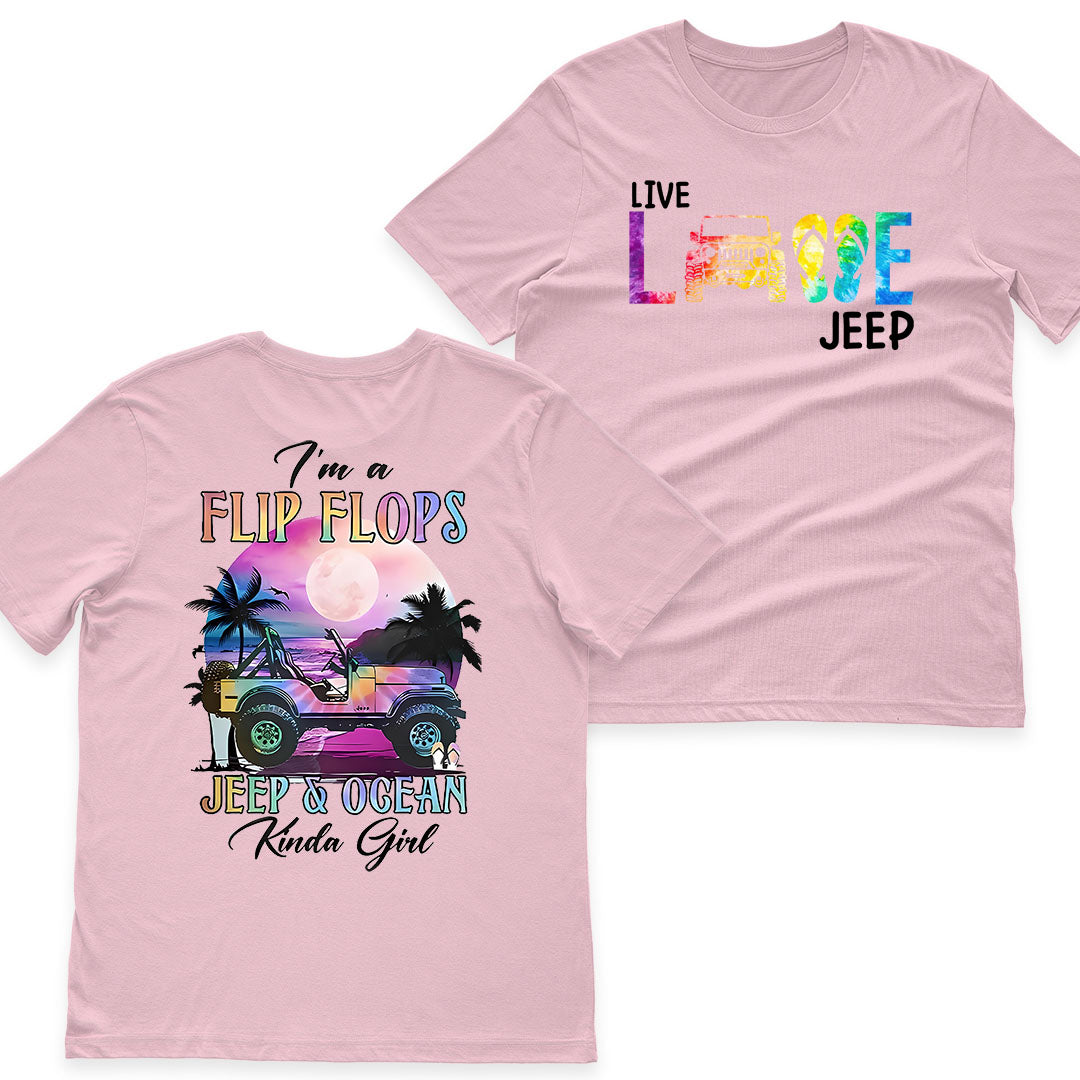 I'm A Flip Flops Jeep & Ocean Kinda Girl T-Shirt Hoodie Supler Store