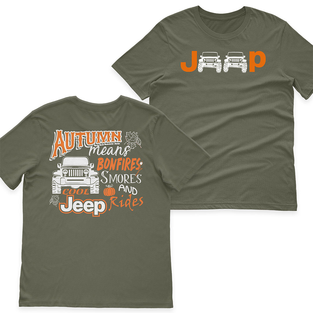 Jeep Autumn Means Bonfires Halloween T-Shirt Hoodie Supler Store