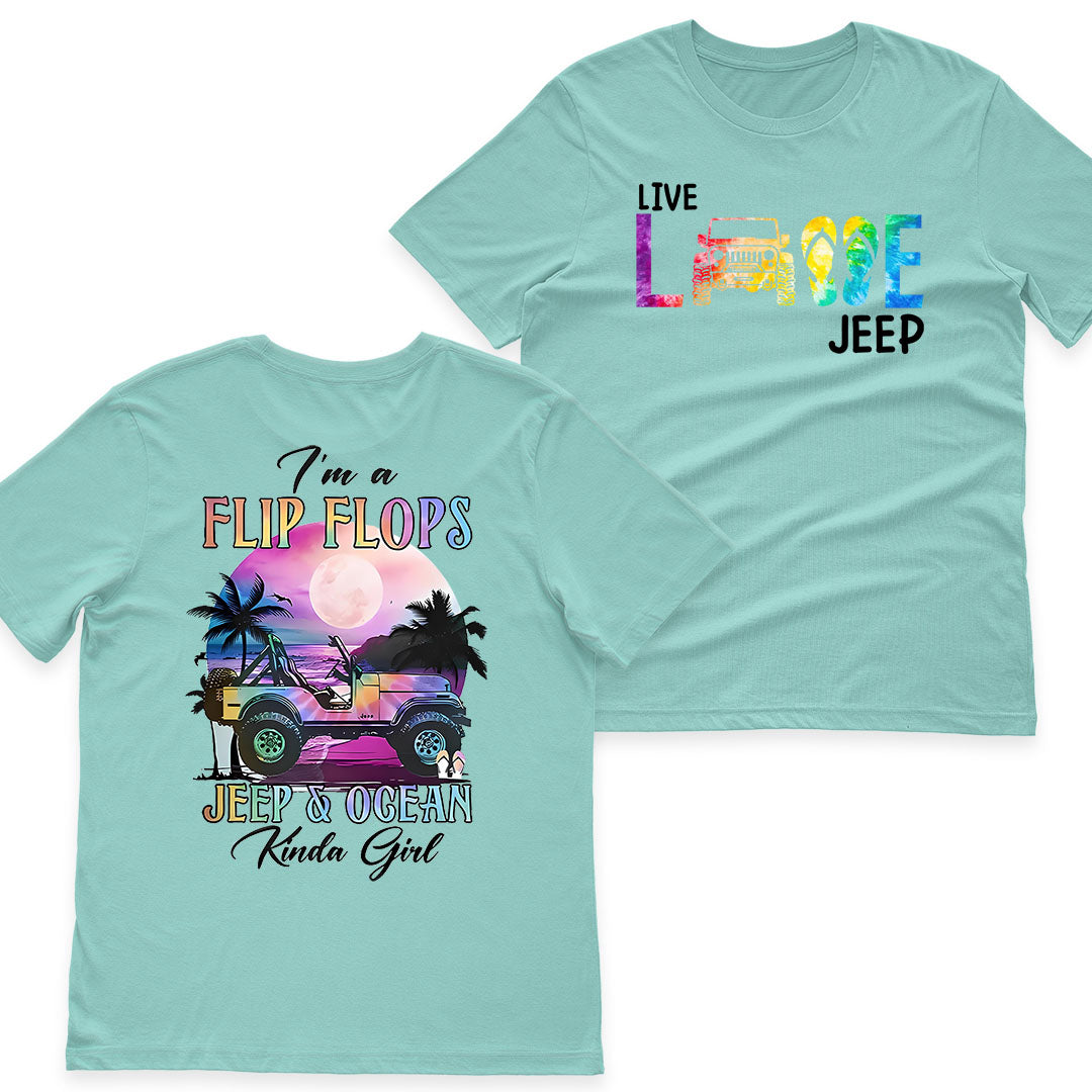 I'm A Flip Flops Jeep & Ocean Kinda Girl T-Shirt Hoodie Supler Store