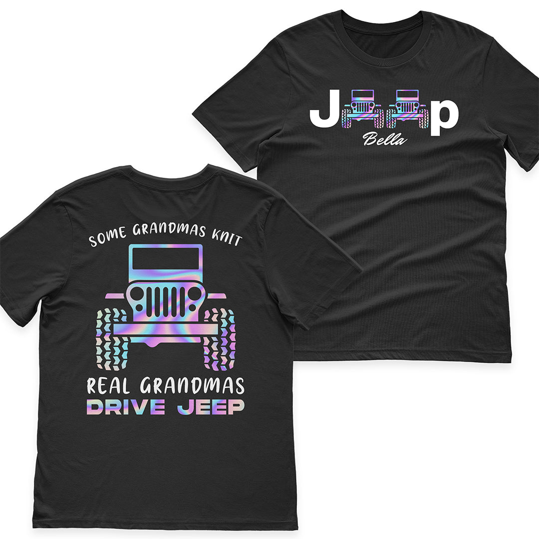 Personalized Real Grandmas Drive Jeep T-Shirt Hoodie Supler Store