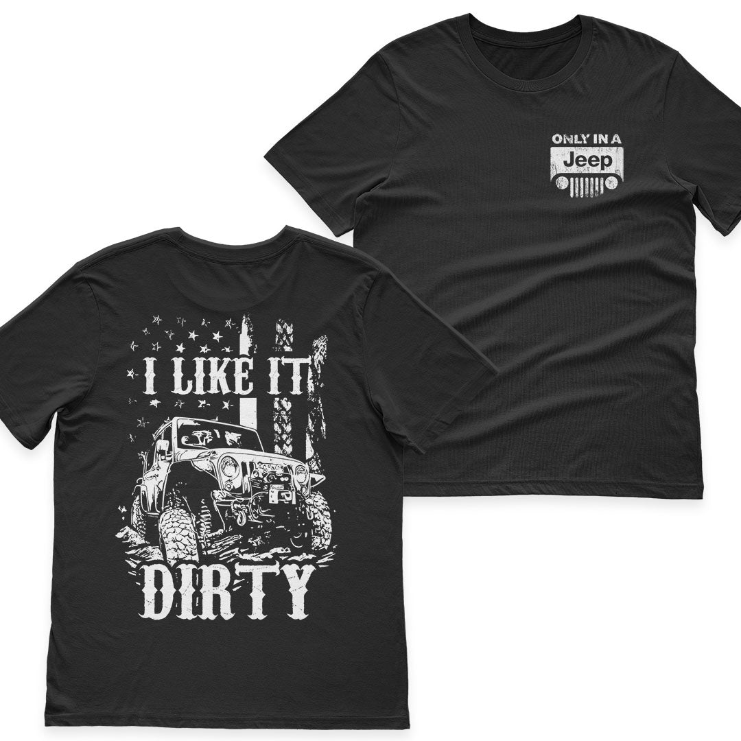Jeep Offroad American Flag Get Dirty Men's T-Shirt Hoodie