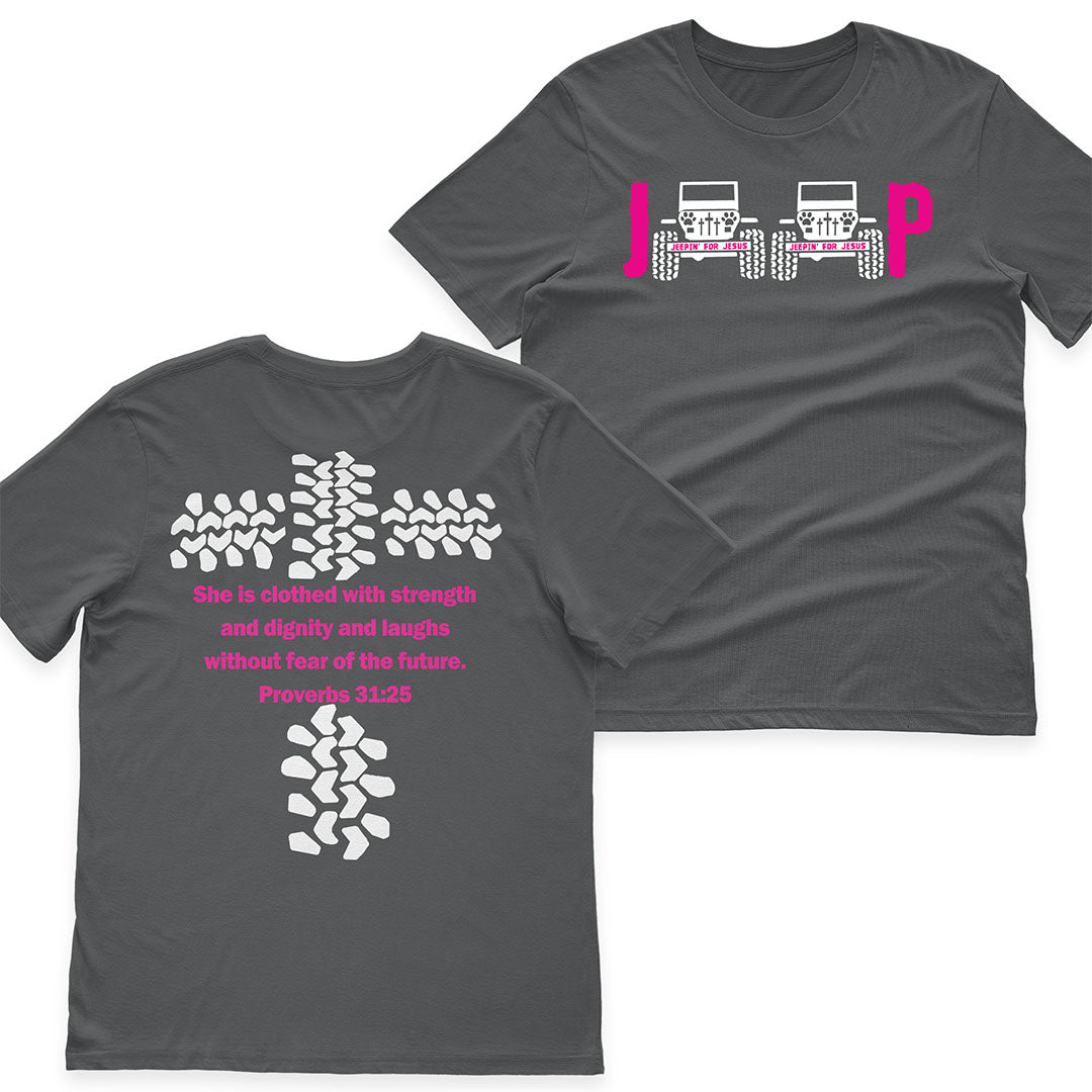 Jeep She Is Clothed With Strength Jesus Proverbs 31:25 T-Shirt Hoodie Supler Store