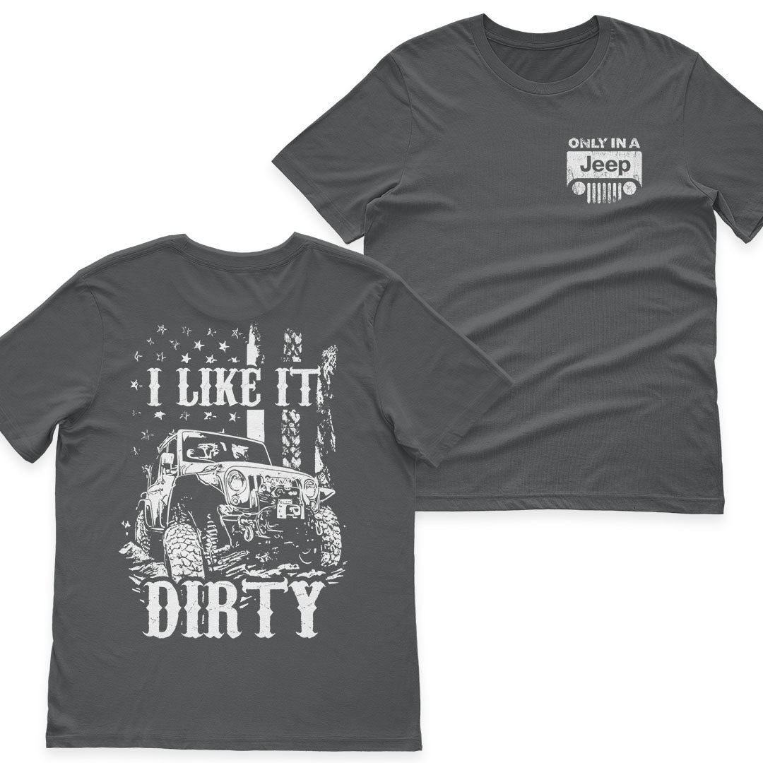 Jeep Offroad American Flag Get Dirty Men's T-Shirt Hoodie