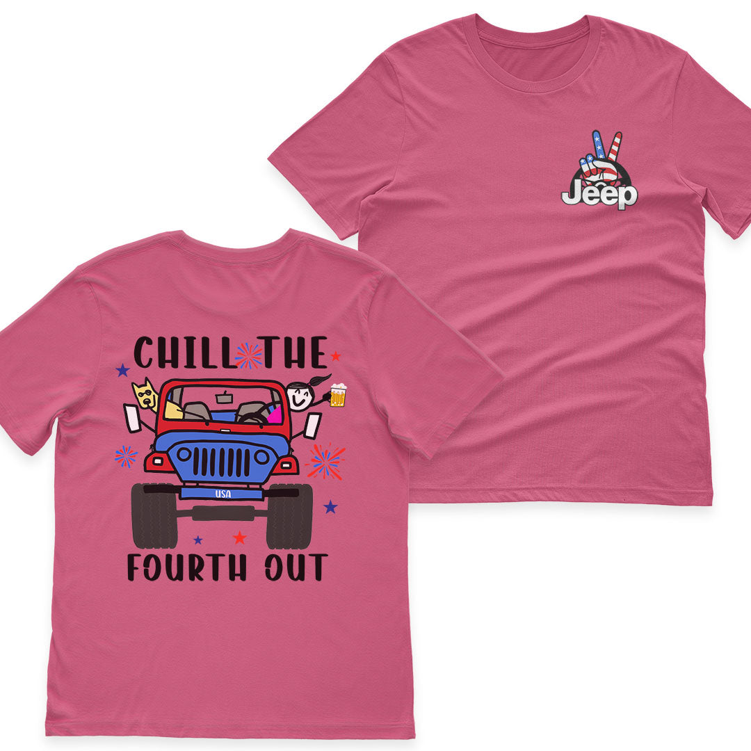 Jeep Girl Chill The Fourth Out US Independennce Day 4th Of July T-Shirt Hoodie Supler Store