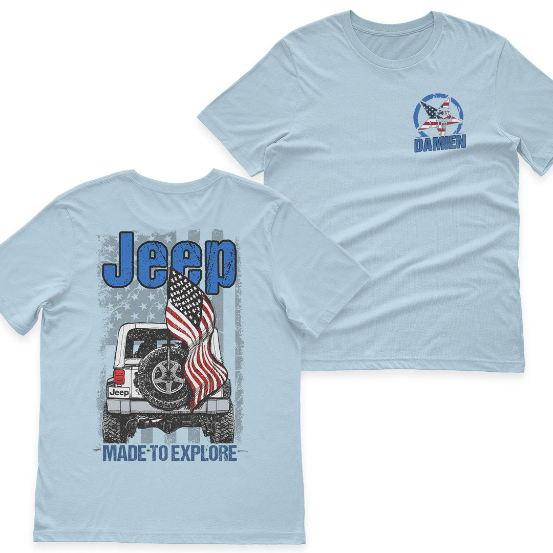 Personalized Jeep US Independennce Day 4th Of July Skull Retro T-Shirt Hoodie