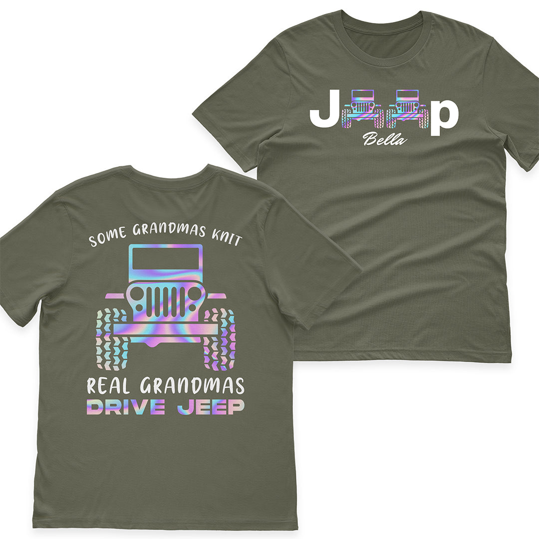 Personalized Real Grandmas Drive Jeep T-Shirt Hoodie Supler Store
