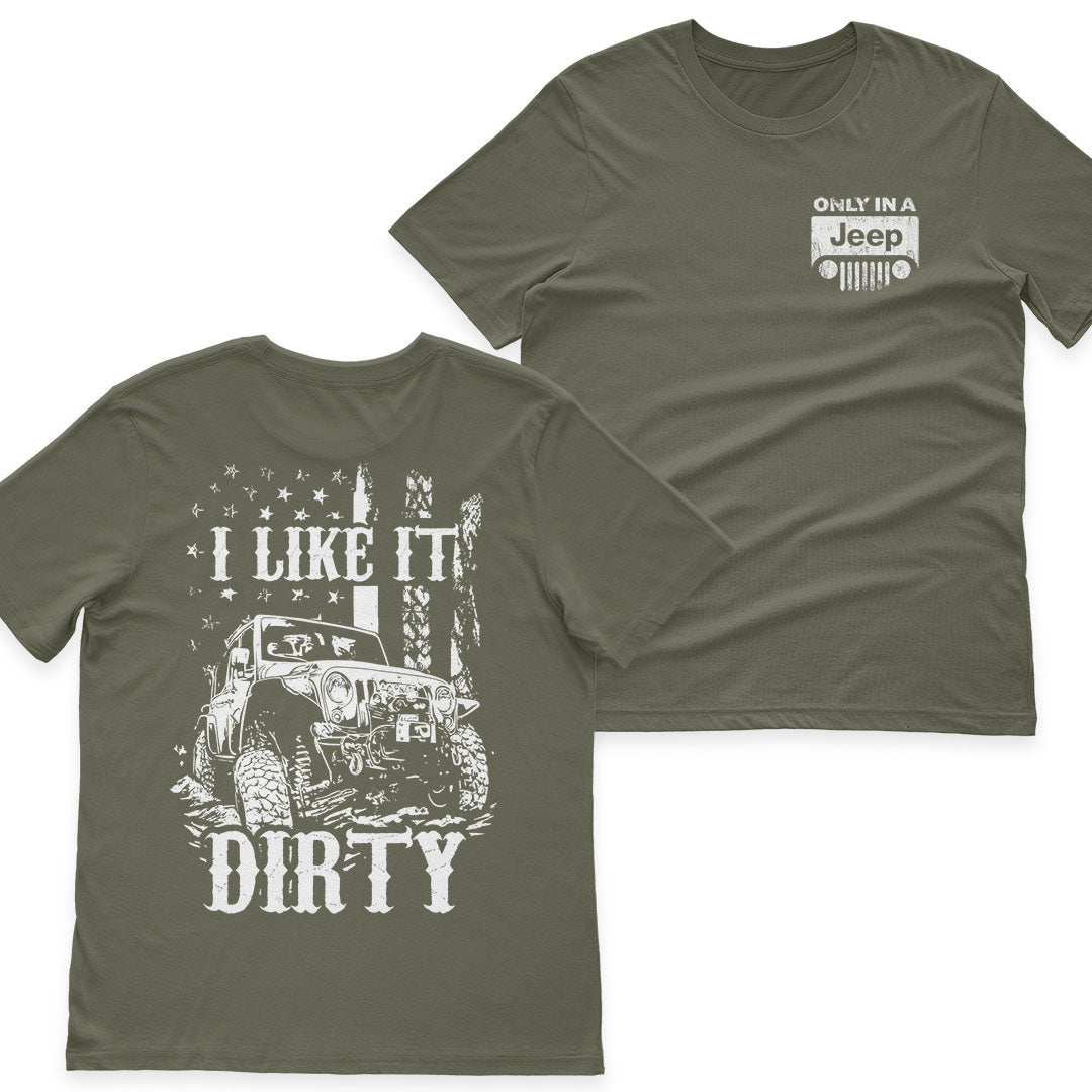 Jeep Offroad American Flag Get Dirty Men's T-Shirt Hoodie