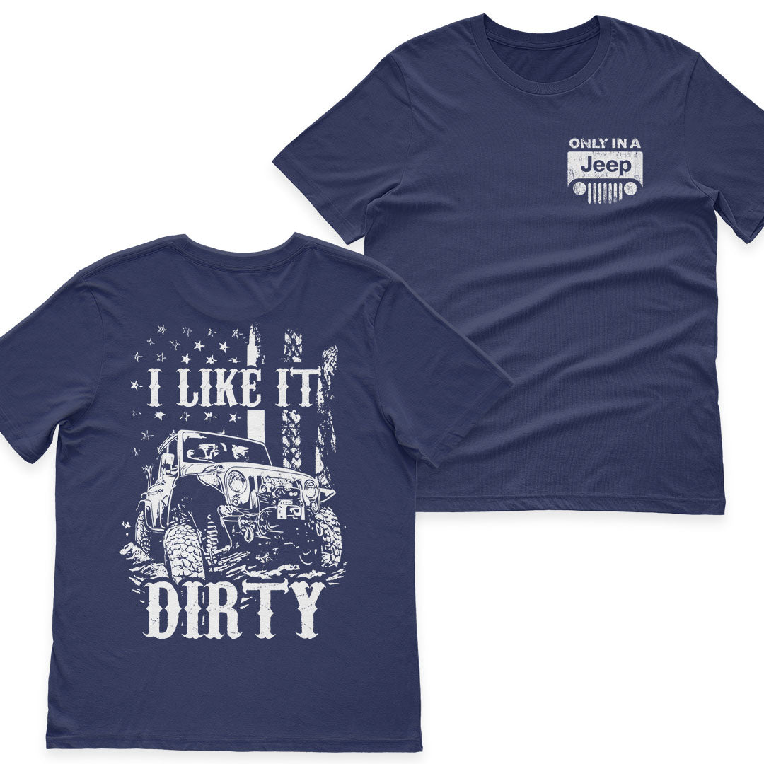 Jeep Offroad American Flag Get Dirty Men's T-Shirt Hoodie