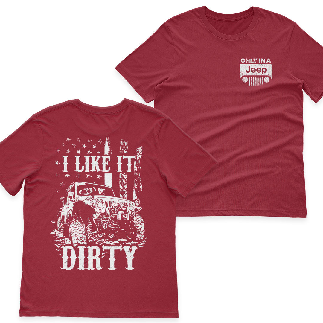 Jeep Offroad American Flag Get Dirty Men's T-Shirt Hoodie