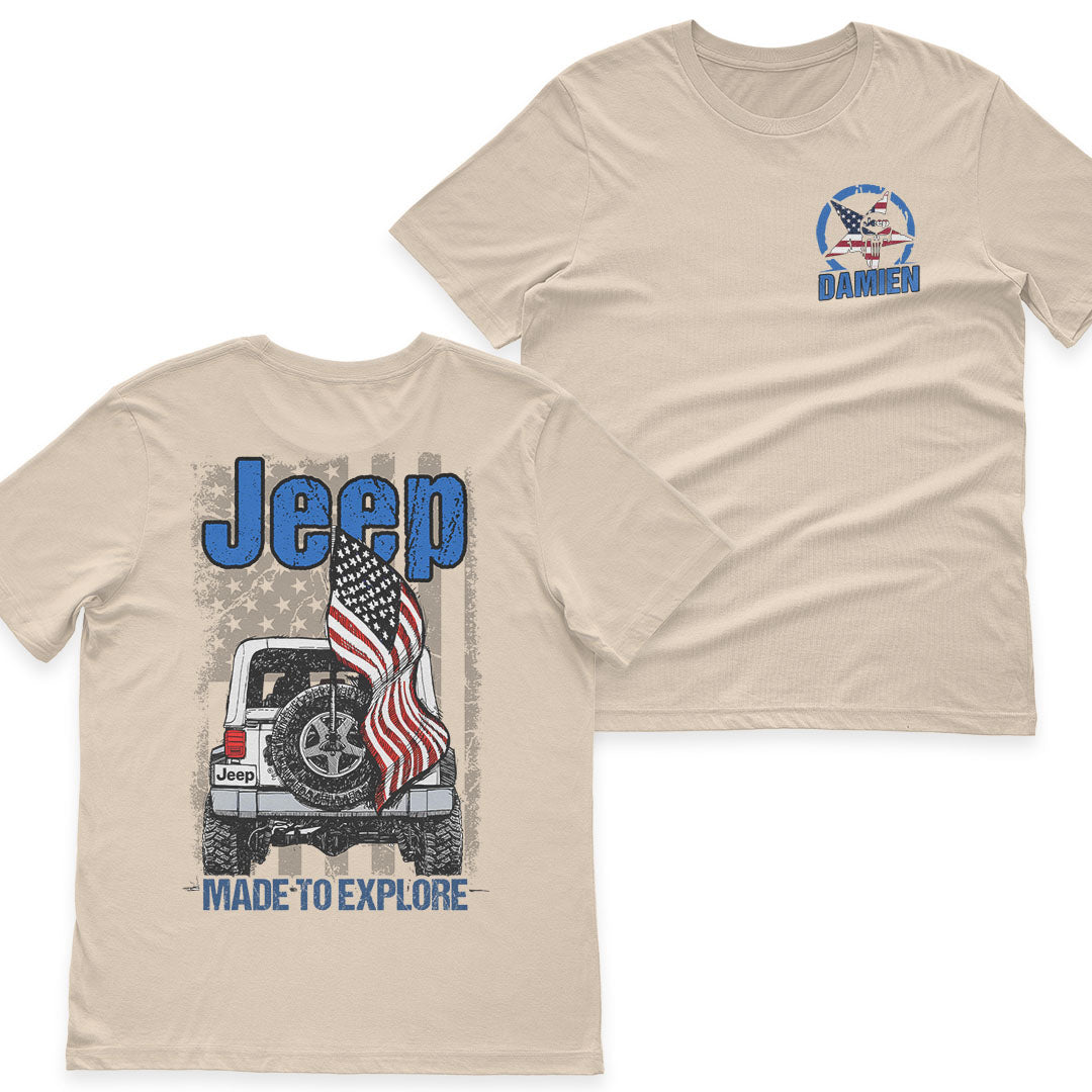 Personalized Jeep US Independennce Day 4th Of July Skull Retro T-Shirt Hoodie