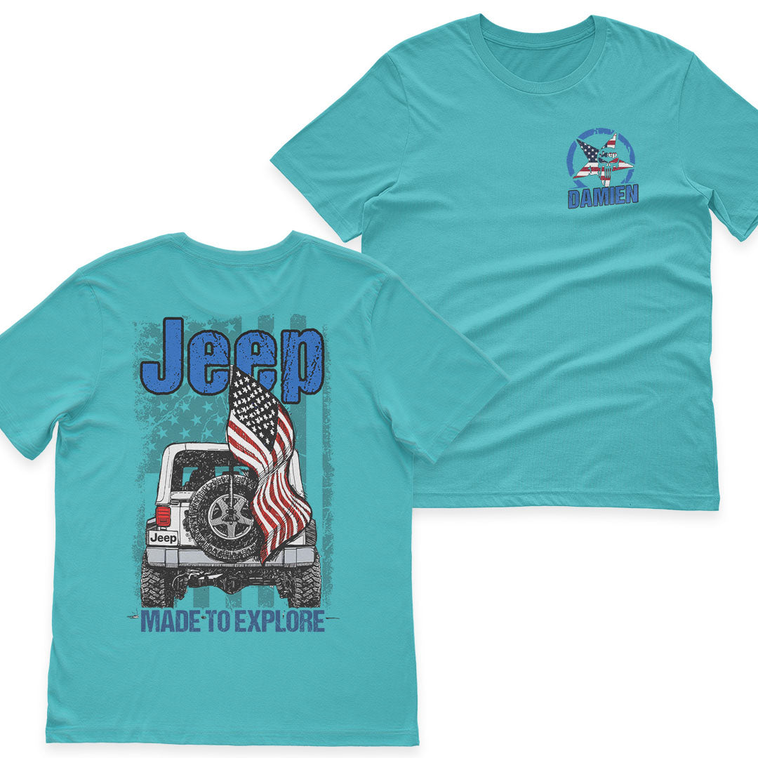Personalized Jeep US Independennce Day 4th Of July Skull Retro T-Shirt Hoodie