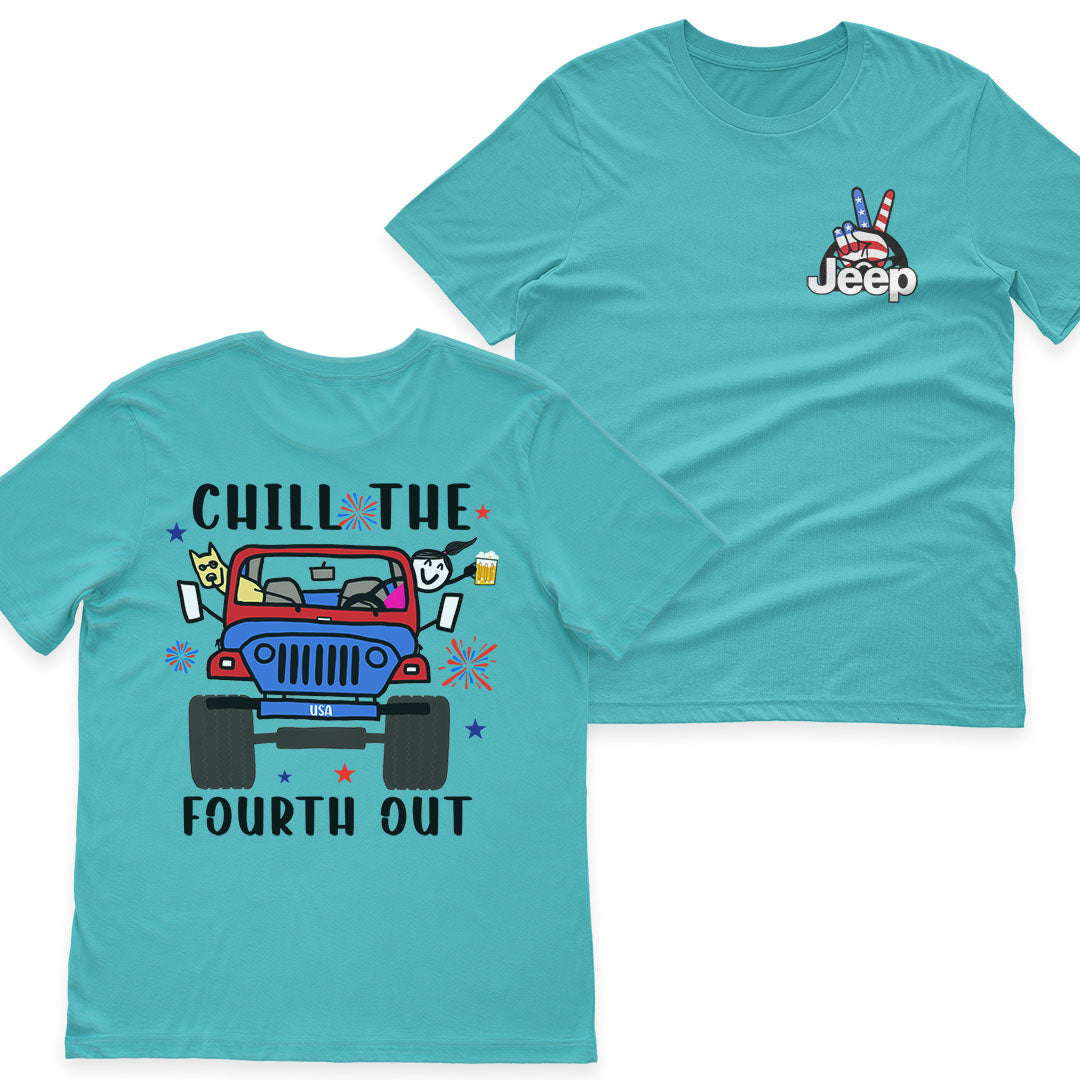 Jeep Girl Chill The Fourth Out US Independennce Day 4th Of July T-Shirt Hoodie Supler Store
