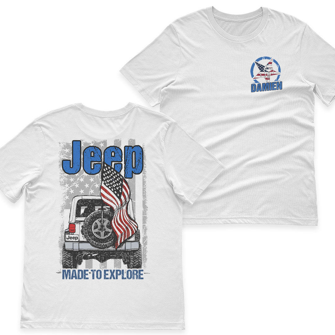 Personalized Jeep US Independennce Day 4th Of July Skull Retro T-Shirt Hoodie