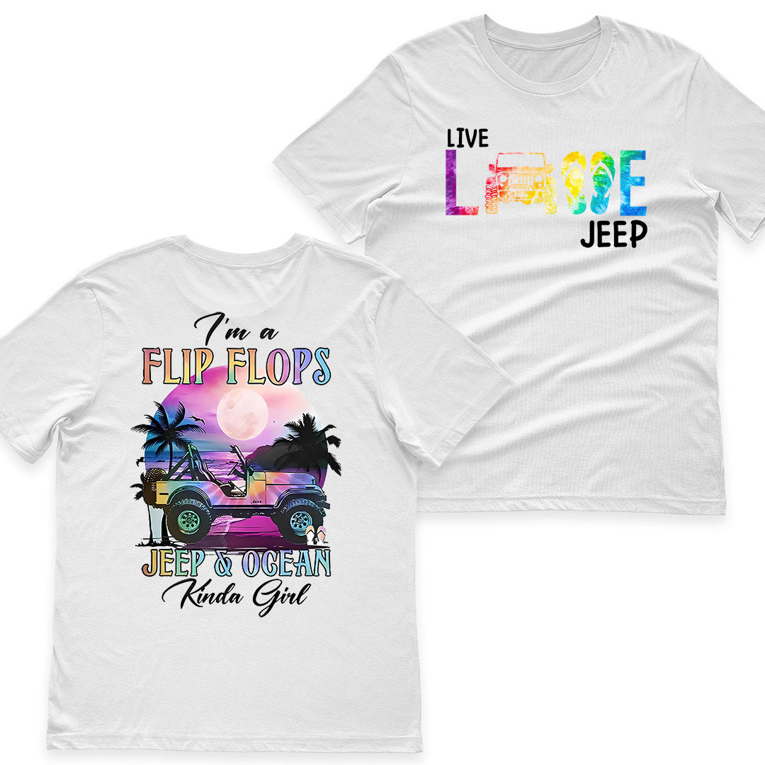 I'm A Flip Flops Jeep & Ocean Kinda Girl T-Shirt Hoodie Supler Store
