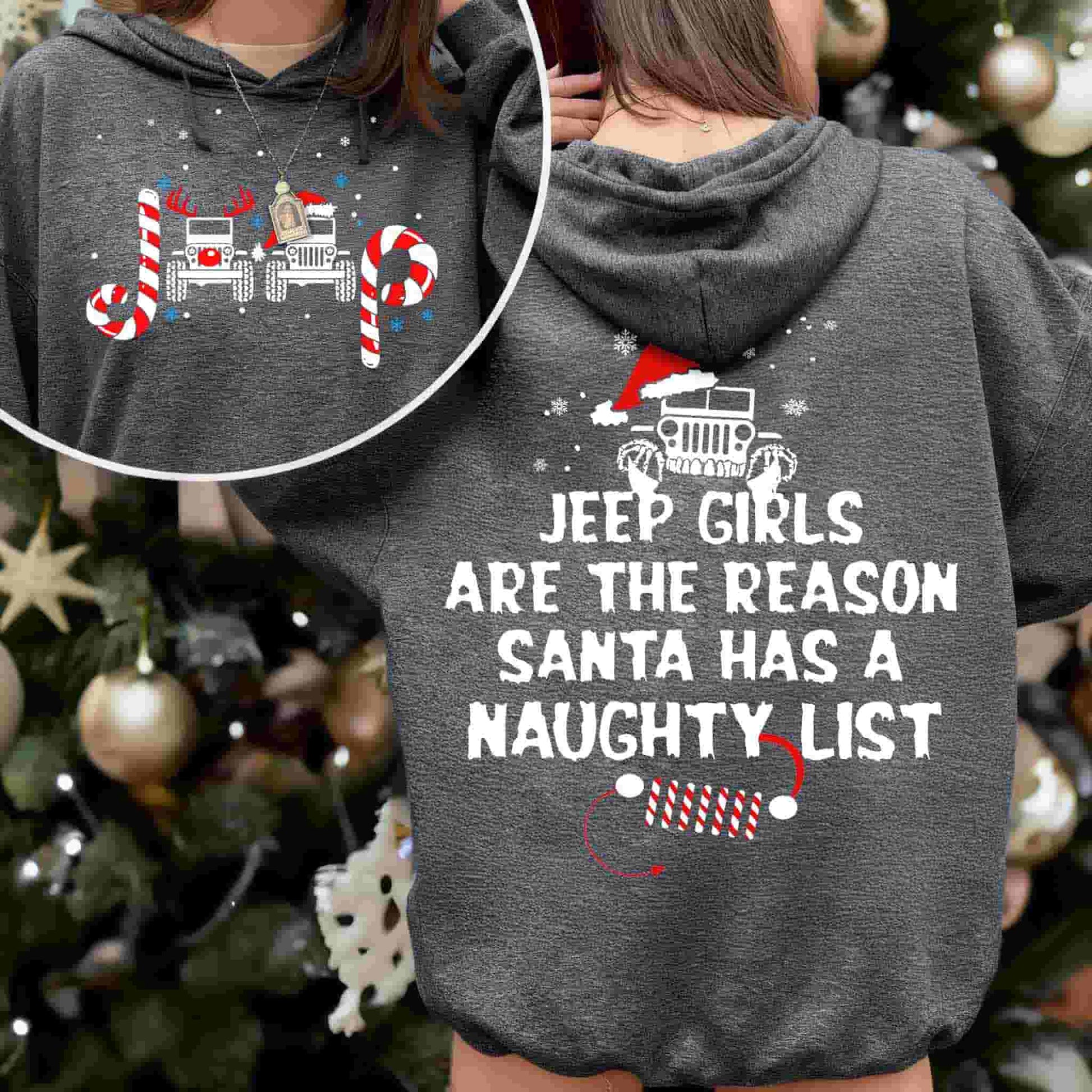 Jeep Girl Naughty List Christmas T-Shirt Hoodie Supler Store