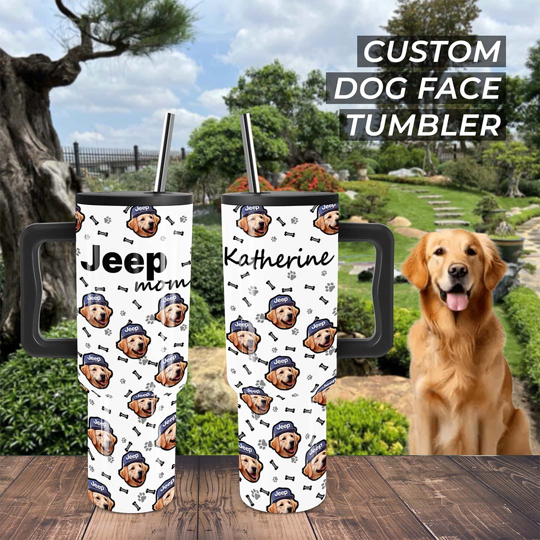 Jeep Custom Dog Face Epoxy Trek Tumbler 40oz 30oz Supler Store