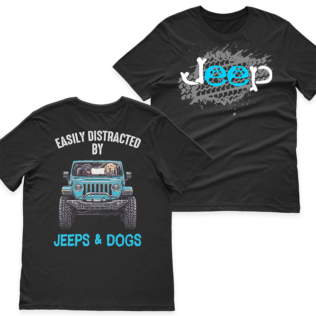 Easily distracted by Jeeps And Dogs T-Shirt Hoodie Supler Store