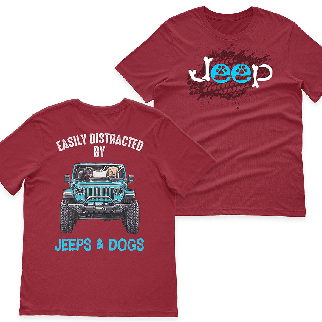 Easily distracted by Jeeps And Dogs T-Shirt Hoodie Supler Store