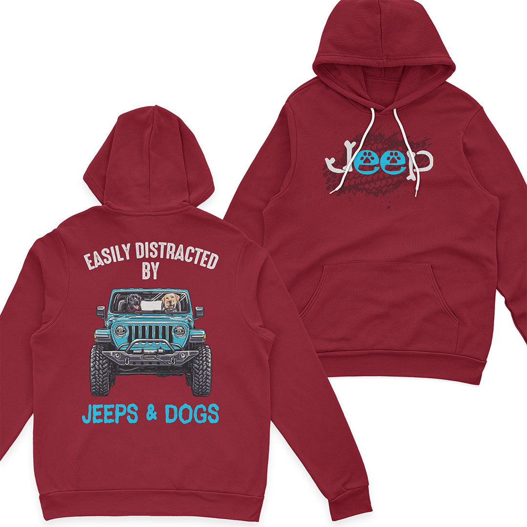 Easily distracted by Jeeps And Dogs T-Shirt Hoodie Supler Store
