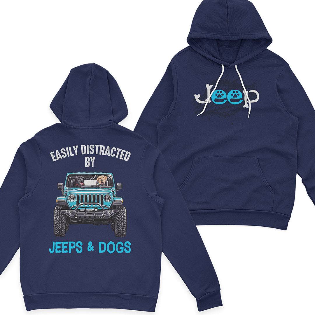Easily distracted by Jeeps And Dogs T-Shirt Hoodie Supler Store