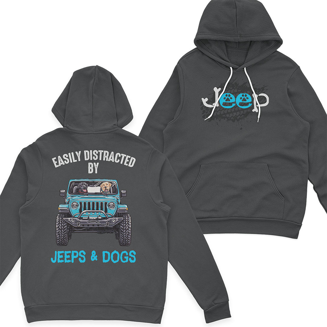 Easily distracted by Jeeps And Dogs T-Shirt Hoodie Supler Store