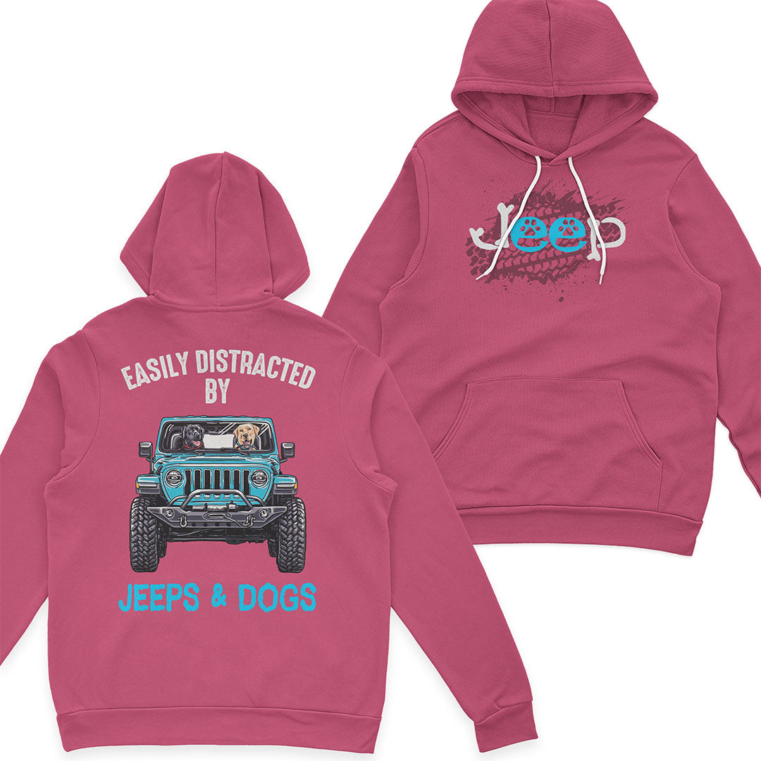 Easily distracted by Jeeps And Dogs T-Shirt Hoodie Supler Store