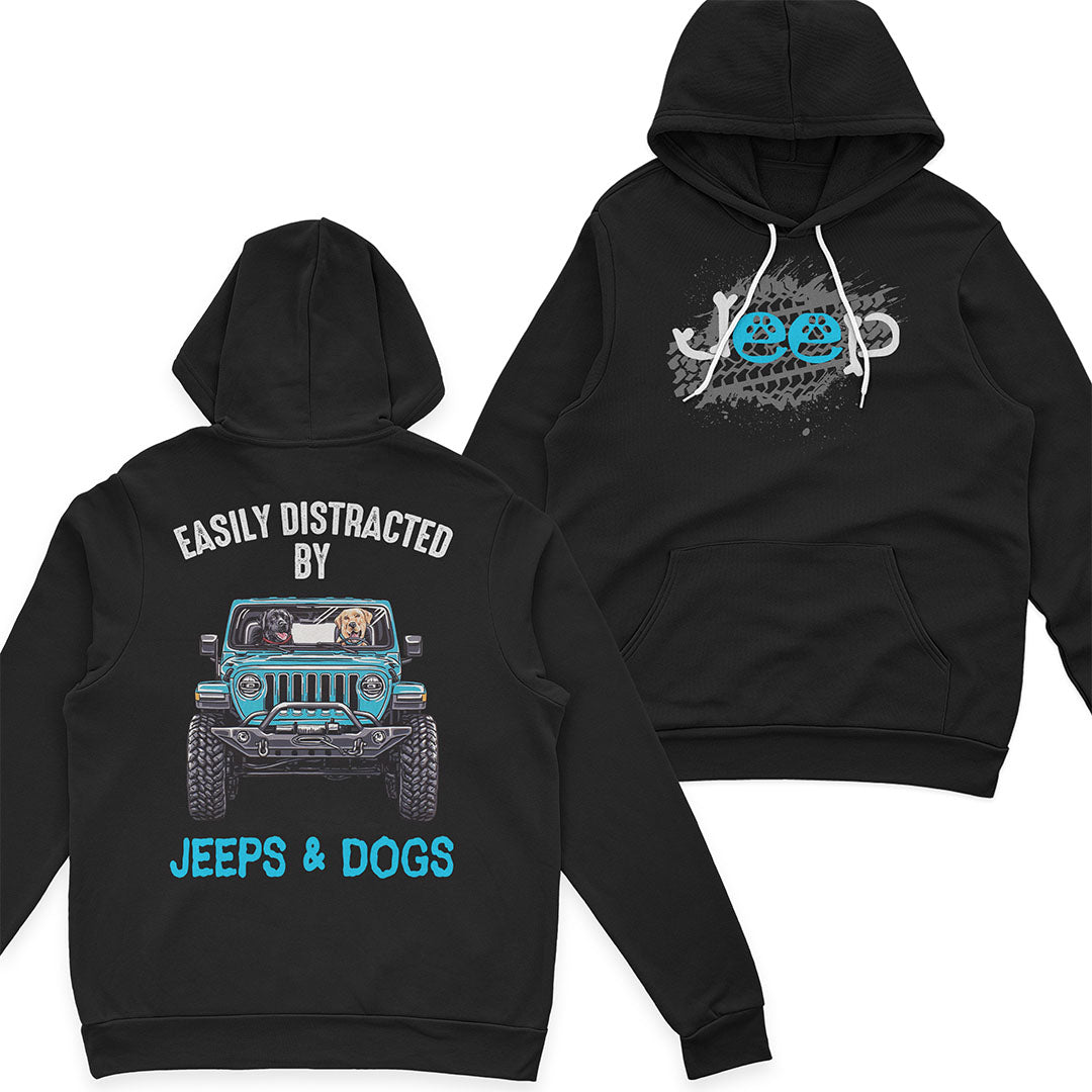 Easily distracted by Jeeps And Dogs T-Shirt Hoodie Supler Store