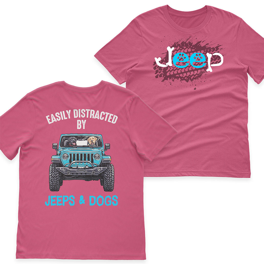 Easily distracted by Jeeps And Dogs T-Shirt Hoodie Supler Store