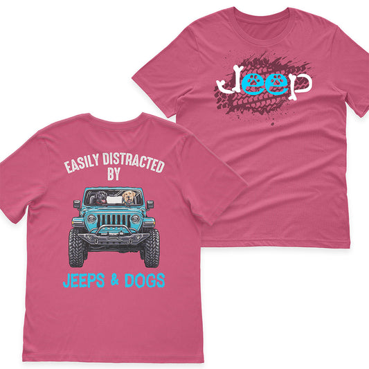 Easily distracted by Jeeps And Dogs T-Shirt Hoodie Supler Store