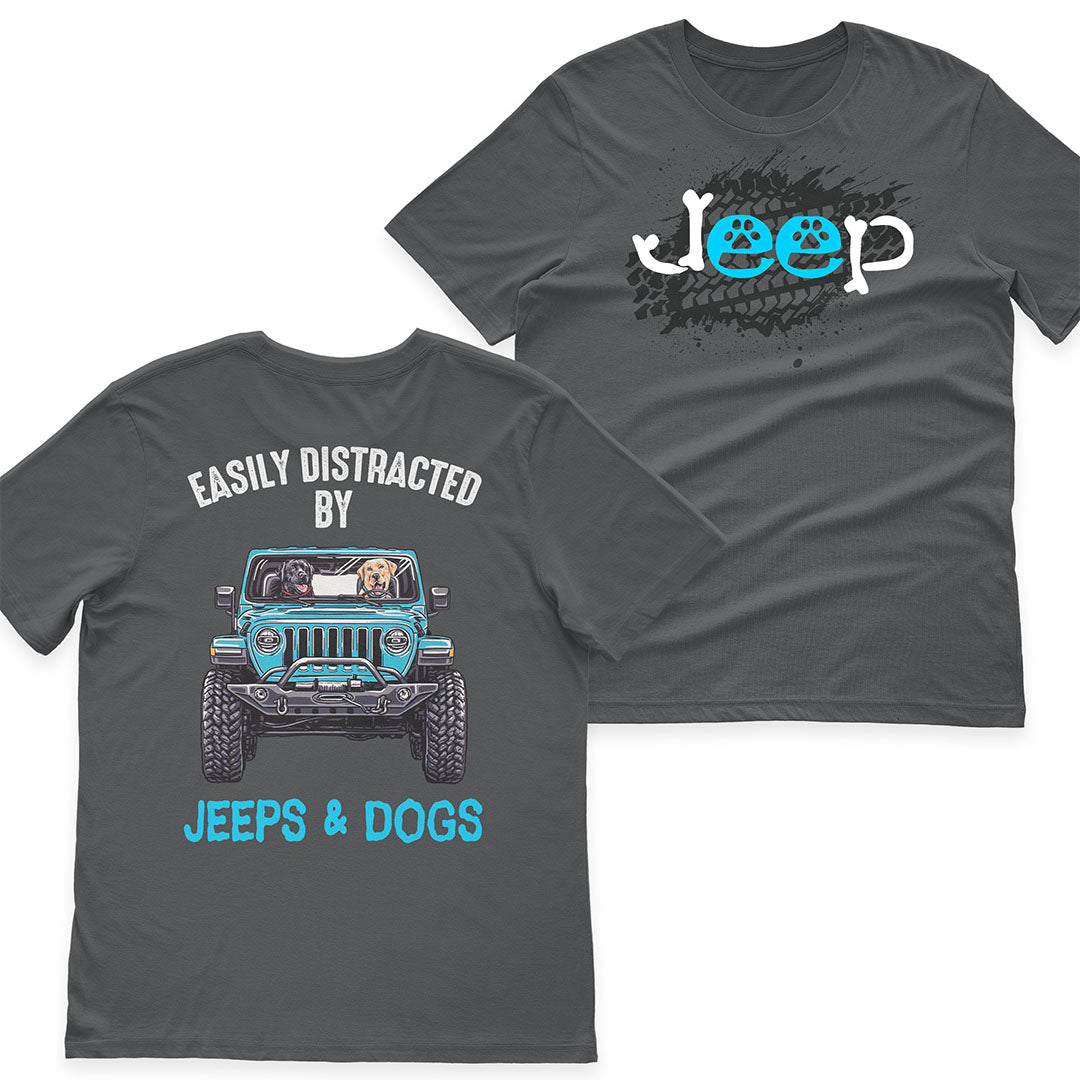 Easily distracted by Jeeps And Dogs T-Shirt Hoodie Supler Store