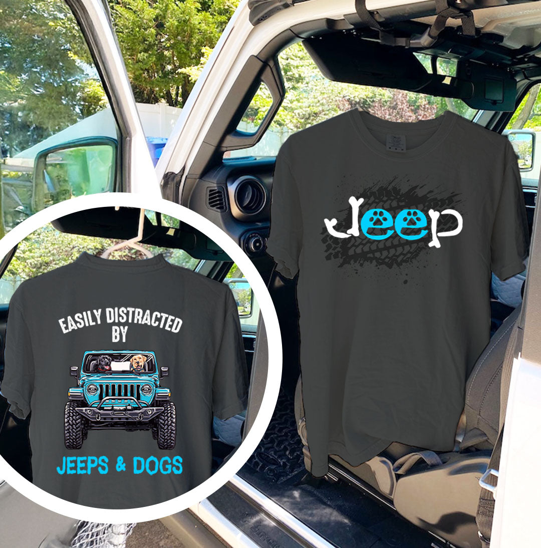 Easily distracted by Jeeps And Dogs T-Shirt Hoodie Supler Store