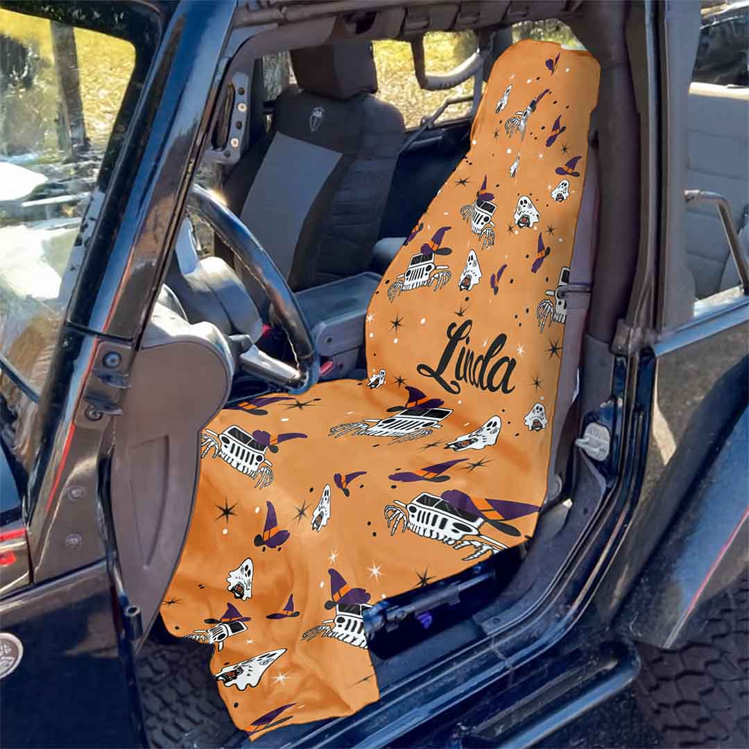 Personaliazed Jeep Halloween Ghost Witch Car Seat Cover Towel Front Seats Supler Store