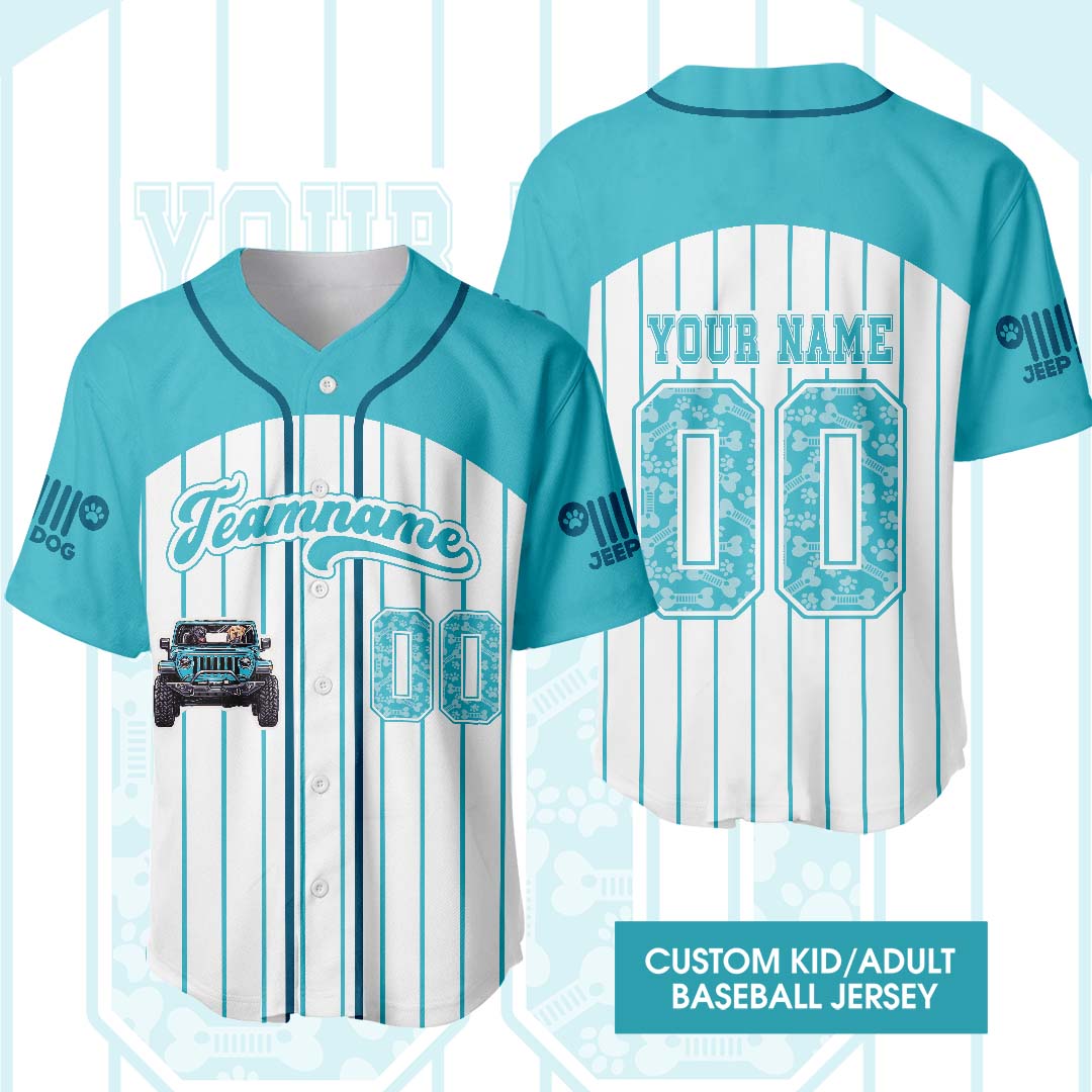 Personalized Jeep Dog Baseball Jersey Custom With Teamname Name Number Supler Store